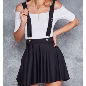 Blackmilk medium black skirt with suspenders